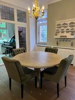 Hoge kwaliteit ronde landelijke/brocante eettafel, Huis en Inrichting, Tafels | Eettafels, Ophalen, 150 tot 200 cm, Rond, Zo goed als nieuw