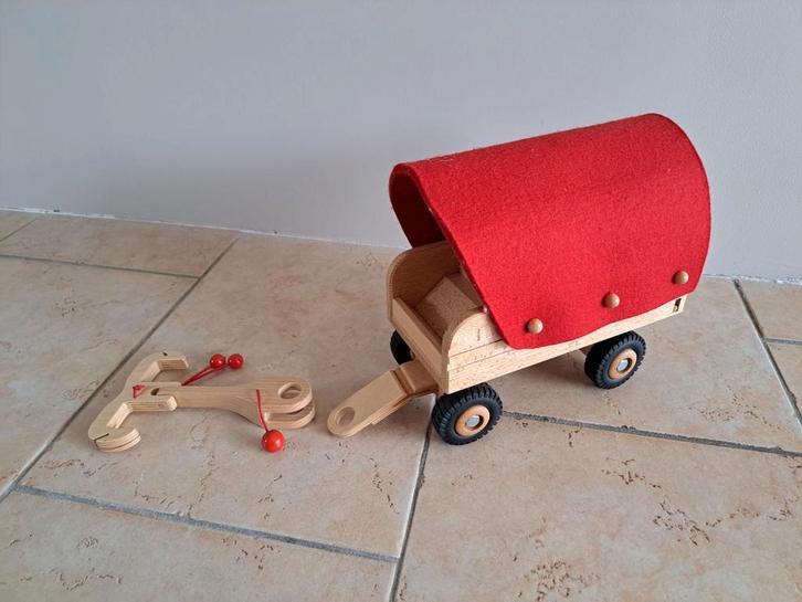 Ostheimer Huifkar & Paardentuigje - Zo Goed Als Nieuw!, Kinderen en Baby's, Speelgoed | Houten speelgoed, Zo goed als nieuw, Duw- of Trekspeelgoed