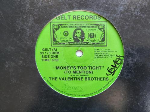 12" The Valentine Brothers - Money's Too Tight (To Mention), Cd's en Dvd's, Vinyl Singles, Gebruikt, Maxi-single, Dance, 12 inch