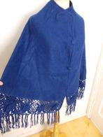 Koningsblauwe 100% alpaca wollen poncho van Camargo! L, Kleding | Dames, Truien en Vesten, Verzenden, Zo goed als nieuw, Maat 42/44 (L)