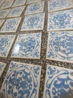 Antieke Mettlach Tegels - Blauw/Wit, Ophalen of Verzenden