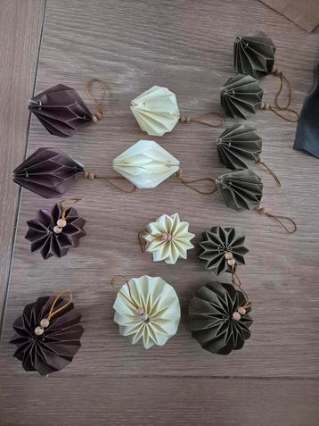 14 papieren ornamenten kerst scandinavisch beige groen rood beschikbaar voor biedingen