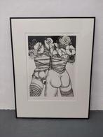 Jef Van Tuerenhout – erotische ets Lesbos – E.A., Antiek en Kunst, Ophalen