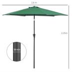Knikparasol strandparasol met handkruk aluminium NİEUW, Tuin en Terras, Nieuw, Ophalen of Verzenden, A, A