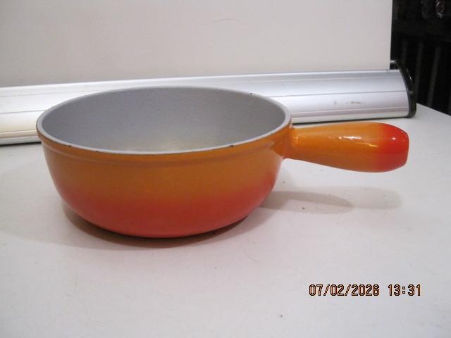 steelpan le creuset 21 cm ovenschaal (374), Ophalen of Verzenden, Gebruikt, Gietijzer, Overige typen