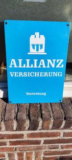Emaille bord ALIANZ 1950-1959, Ophalen of Verzenden, Gebruikt, Reclamebord