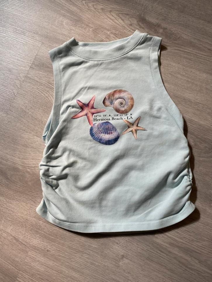 Lichtblauw gesmokt mouwloos truitje., Kinderen en Baby's, Kinderkleding | Maat 128, Zo goed als nieuw, Meisje, Shirt of Longsleeve