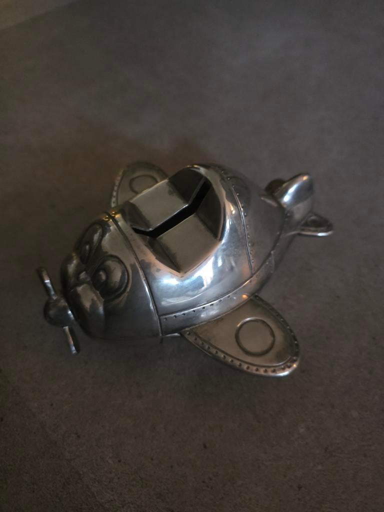 Vintage metalen vliegtuig spaarpot, Ophalen of Verzenden