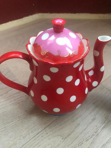 Douwe Egberts Oilily theepot polkadot en twee kopjes NIEUW beschikbaar voor biedingen