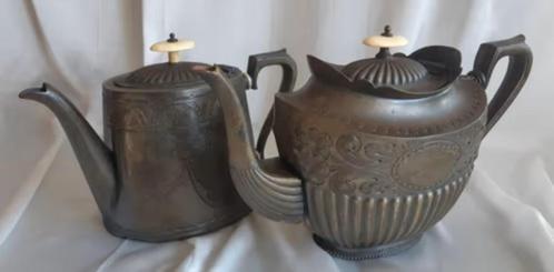 Britannia metal ware thee- en koffiepot - Johnson Leicester, Antiek en Kunst, Antiek | Keukenbenodigdheden, Ophalen of Verzenden