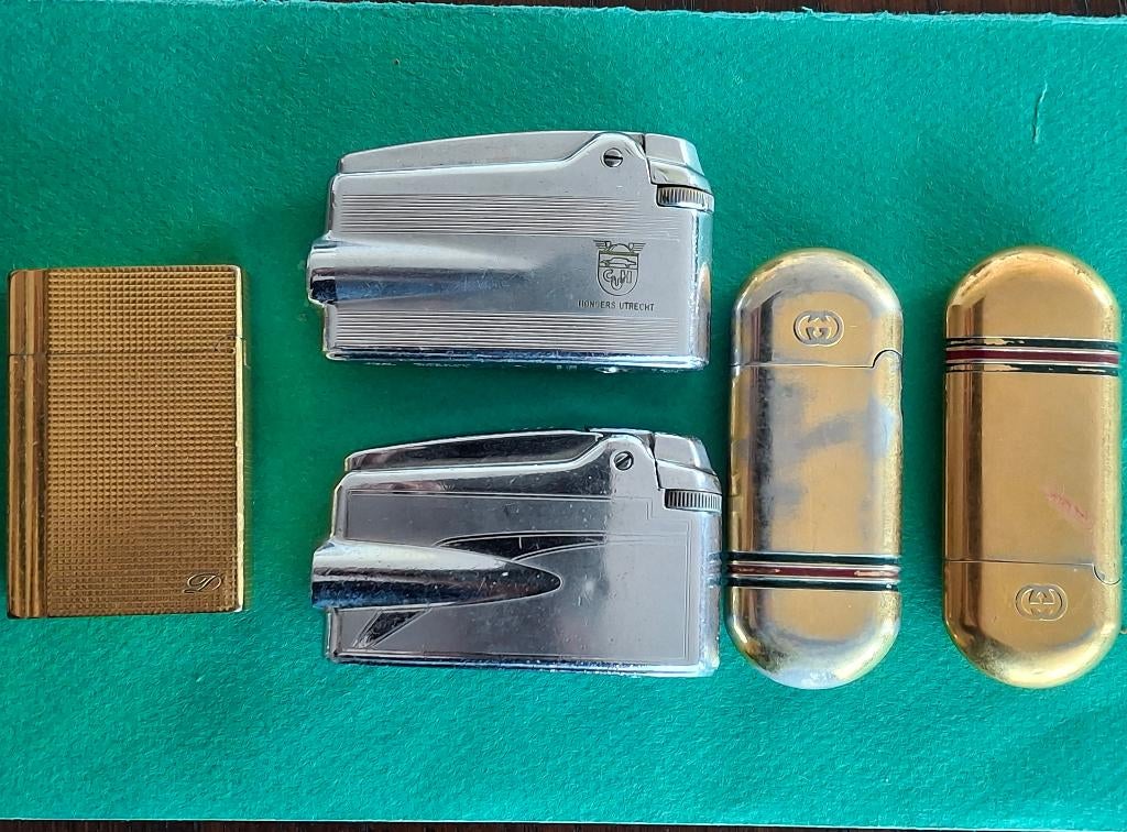 Luxe Gasaansteker 2 x Gucci-2x Ronson varaflame-1 x Dupont, Verzamelen, Rookartikelen, Aanstekers en Luciferdoosjes, Ophalen, Gebruikt