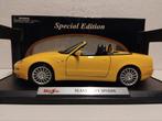 Maserati 3200 GT Syder cabriolet geel Maisto metal 1:18 KRD, Hobby en Vrije tijd, Modelauto's | 1:18, Ophalen of Verzenden, Zo goed als nieuw