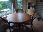 Tafel met 4 stoelen, Huis en Inrichting, Tafels | Eettafels, Ophalen, Rond, Landelijk, Vier personen