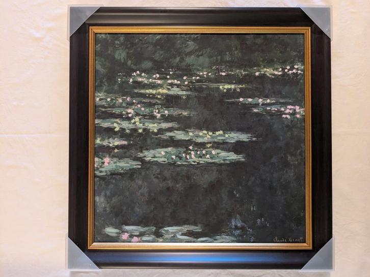 Monet Waterlelies Schilderij Ingelijst, Antiek en Kunst, Kunst | Schilderijen | Klassiek, Ophalen of Verzenden