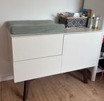 Kidsmill Sixties Commode - Wit/Walnut, Ophalen, 50 tot 70 cm, 90 tot 105 cm, 100 cm of meer