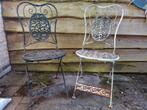 Opknappers: twee metalen bistrostoelen / tuinstoelen, Ophalen