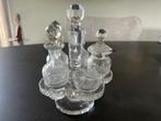 Menage geslepen olie/azijn kristal set, Antiek en Kunst, Antiek | Glas en Kristal, Ophalen