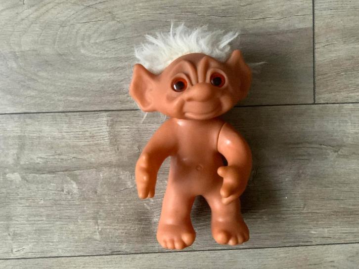 Vintage 1977 Thomas Dam Troll / Trolls Trol - Wit haar Groot, Verzamelen, Poppen, Zo goed als nieuw, Pop, Ophalen of Verzenden