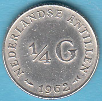 Nederlandse Antillen 1/4 gulden 1962 Juliana zilver beschikbaar voor biedingen