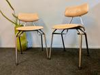 2x vintage skai keukenstoel jaren 60/70 retro chrome stoel, Ophalen, Midcentury deens dutch scandinavish retro pastoe design chairs