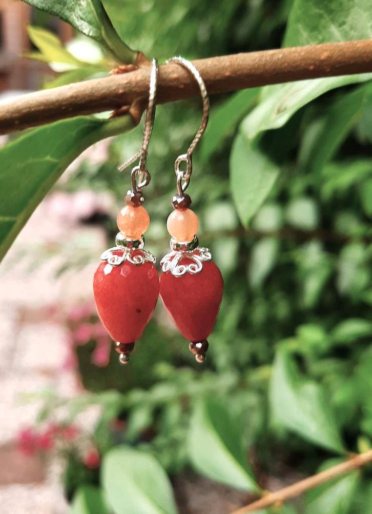 Oorbellen Aurelia jade-kristalglas facet zilver, Sieraden, Tassen en Uiterlijk, Edelstenen, Nieuw, Ophalen