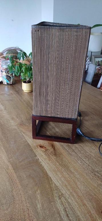 Tafellamp hout rechthoek 45x18x18cm - ambachtelijke touch