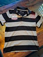 Jaguar Polo - Grijs/Blauw Gestreept - XL (valt als L), Jaguar, Maat 56/58 (XL), Ophalen of Verzenden, Zo goed als nieuw
