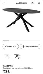 IKEA MARIEDAMM Eettafel Zwart Marmer ovaal + Teddy Stoelen, Huis en Inrichting, Ophalen, 100 tot 150 cm, Zo goed als nieuw, Vier personen