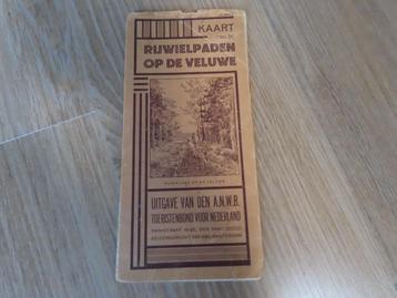 Oude Kaart van Rijwielpaden op de Veluwe A.N.W.B. 1931 3e dr beschikbaar voor biedingen