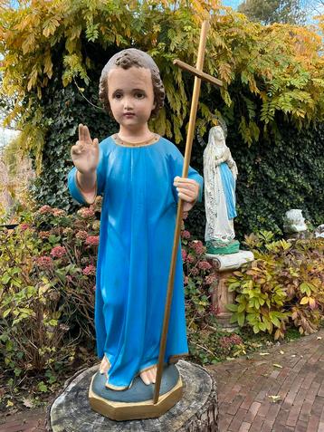 Antiek Heiligenbeeld ❤️ Kindje Jezus op de aardbol beschikbaar voor biedingen