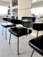 3-4x Ahrend Friso Kramer Resort stoelen jaren '60 zwart leer, Ophalen, Gebruikt, Drie, Zwart