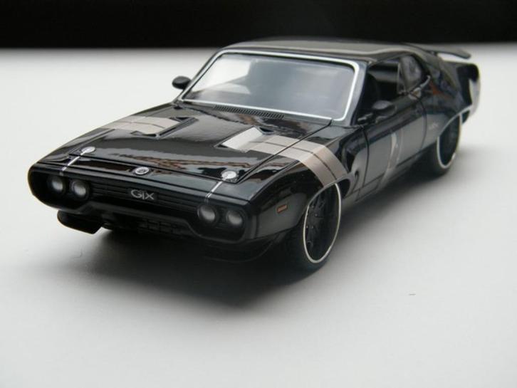 modelauto Plymouth GTX Fast and Furious 8 – Jada Toys 1:24, Hobby en Vrije tijd, Modelauto's | 1:24, Nieuw, Auto, Jada, Ophalen of Verzenden