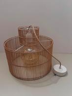 Te koop: H&M Home bamboe hanglamp + LED lamp (E40, dimbaar), Ophalen of Verzenden, Zo goed als nieuw, Rond