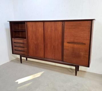 XXL Vintage highboard Hilker - teak - 260cm breed! beschikbaar voor biedingen