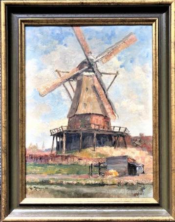 Schilderij Gosen Murman - Molen “de Valk” Montfoort dd 1928 beschikbaar voor biedingen