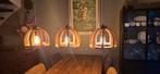 Houten hanglampen set van 3, Ophalen, Zo goed als nieuw, Modern, Minder dan 50 cm