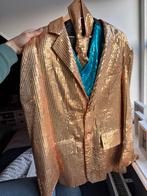 Gouden Glitterjas inclusief Gilet en Stropdas - Maat M, Carnaval, Maat 48/50 (M), Kleding, Gedragen