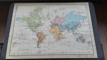 Historische wereldkaart uit 1881 beschikbaar voor biedingen