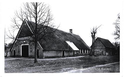 913663	Schoonebeek	Drenthe	1964 saksische Boerderij	Nette ou, Verzamelen, Ansichtkaarten | Nederland, Ongelopen, Drenthe, 1960 tot 1980