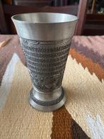 Vintage Tinnen Beker met Inscripties, Ophalen of Verzenden