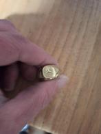 Vergulde zegelring Mercedes-Benz, Sieraden, Tassen en Uiterlijk, Ringen, Gebruikt, 20 of groter, Heer, Ophalen of Verzenden