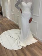 Gedragen Trouwjurk met Lange Mouwen, Ophalen of Verzenden, Gedragen, Wit, Trouwjurk