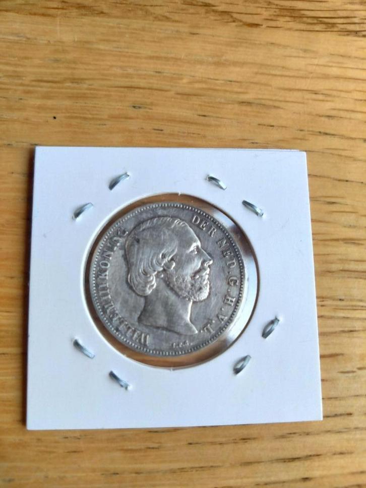 1 gulden 1865, Postzegels en Munten, Munten | Nederland, Losse munt, 1 gulden, Koning Willem III, Zilver, Ophalen of Verzenden