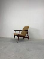 Vintage Okergele Fauteuil in Deens Design, Huis en Inrichting, Ophalen, Hout, Minder dan 75 cm, Zo goed als nieuw