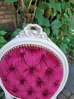 Zeer oude boudoir stoel, slaapkamer stoel rood fluweel, Antiek en Kunst, Ophalen