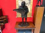 Groot Japans bronzen beeld Boer met rieten zeef Meiji 73cm, Antiek en Kunst, Kunst | Beelden en Houtsnijwerken, Ophalen of Verzenden