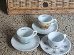 3 espresso kop en schotels, Ophalen of Verzenden, Zo goed als nieuw, Overige stijlen, Kop(pen) en/of Schotel(s)