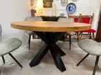 Ronde eetkamertafel massief hout €155, Huis en Inrichting, Tafels | Eettafels, Ophalen, Zo goed als nieuw, Rond, 100 tot 150 cm