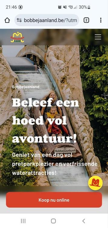 4x 40% korting Bobbejaanland op (max 4 of 8) tickets beschikbaar voor biedingen