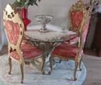Barok ronde  Eethoek met Glazen Tafel en Stoelen, Ophalen, Gebruikt, Barok, Glas